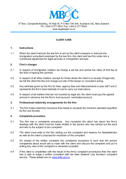 1. Instructions 1.1 When the client instructs the law firm to act as the