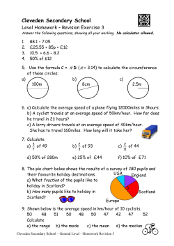 S2 Homework 2 - Cleveden Secondary School