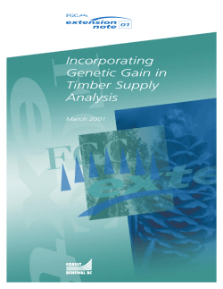 Incorporating Genetic Gain in Timber Supply Analysis