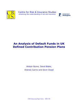 An Analysis of Default Funds in UK Defined Contribution Pension