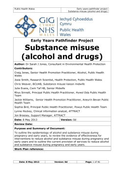 Substance misuse (alcohol and drugs)