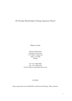 Do Foreign Shareholders Change Japanese Firms?