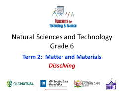 Gr 6 Natural Sciences and Technology &ndash; Term 2, Topic 4