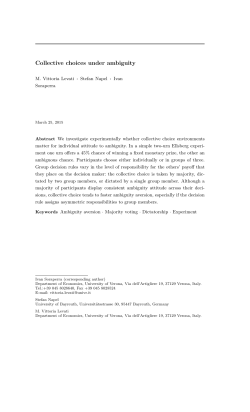 Collective choices under ambiguity