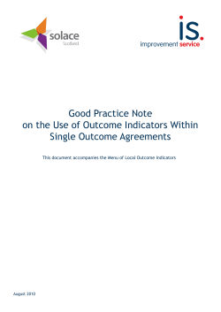 Good Practice Note on the Use of Outcome Indicators Within Single