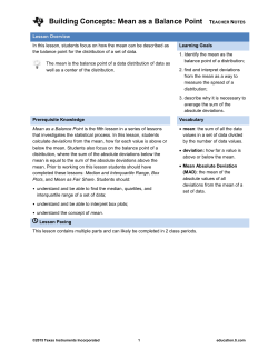 Mean as a Balance Point - TI Education