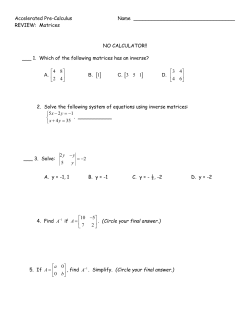 Unit 5 Review &ndash; Matrices