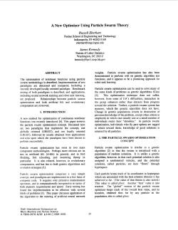 A New Optimizer Using Particle Swarm Theory