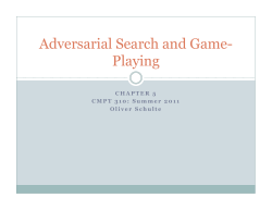 Adversarial Search and Game- Playing