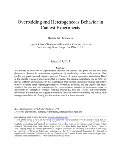 Overbidding and Heterogeneous Behavior in Contest Experiments.