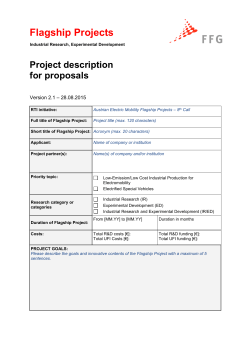 Project Description for Flagship Projects