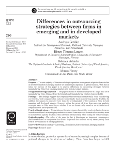 Differences in outsourcing strategies between firms in