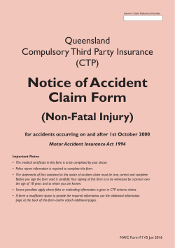 Notice of Accident Claim Form