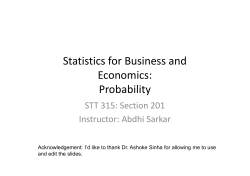 Statistics for Business and Economics: Probability