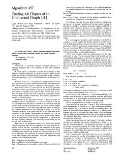 Algorithm 457 Finding All Cliques of an Undirected Graph [H]