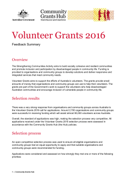 Volunteer Grants 2016 - Community Grants Hub