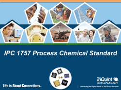 Overview of IPC 1757: Process Chemical Standard