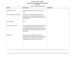 Imperial Valley College Student Learning Outcome Committee
