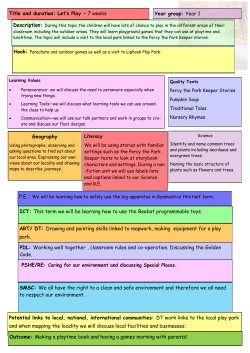 Title and duration: Let`s Play - 7 weeks Year group: Year 1