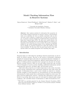 Model Checking Information Flow in Reactive Systems