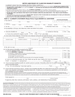 KC4732NY Notice of Proof of Claim for Disability Benefits