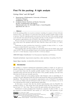 First Fit bin packing: A tight analysis - DROPS