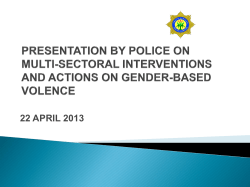 presentation by police on multi-sectoral interventions and actions on