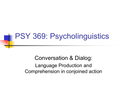 PSY 369: Psycholinguistics - Illinois State University