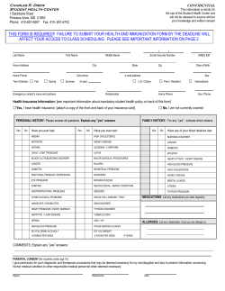 Health History Form