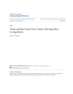 Trade and the Gains from Trade with Imperfect Competition