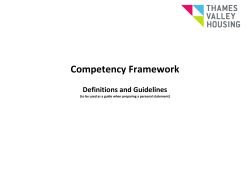 Competency Framework Definitions and Guidelines