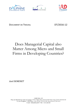 Does Managerial Capital also Matter Among Micro and Small Firms