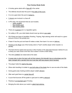 Floor Hockey Study Guide &bull; A hockey game starts with a face