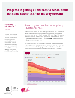Progress in getting all children to school stalls but some countries