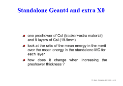 Standalone Geant4 and extra X0