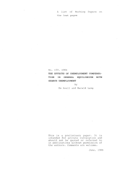 THE EFFECTS OF UNEMPLOYMENT COMPENSA