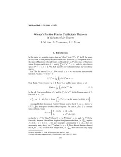 Wiener`s Positive Fourier Coefficients Theorem