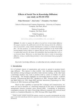 Effects of Social Ties in Knowledge Diffusion: case study on PLOS
