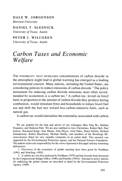 Carbon Taxes and Economic Welfare