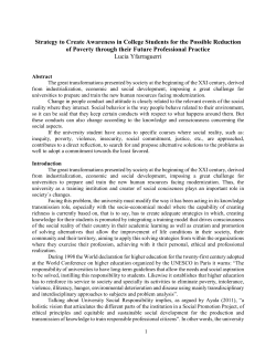 Strategy to Create Awareness in College Students for the Possible