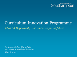 Curriculum Innovation Programme: Choice
