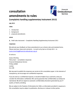 consultation on rule changes July 2015