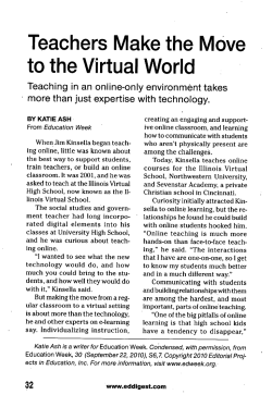 Teachers Make the Move to the Virtual World