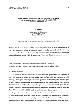 ON COUNTABLE CONNECTED HAUSDORFFSPACES