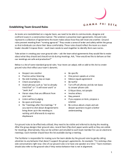 Establishing Team Ground Rules