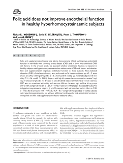 Folic acid does not improve endothelial function in