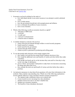 1 Earlier Final Exam Questions, Econ 201 Click here