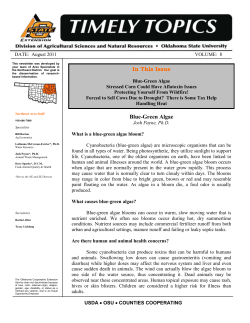 Blue-Green Algae - Oklahoma Cooperative Extension Service