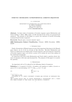 Strictly decreasing m-proportional Lorentz sequences