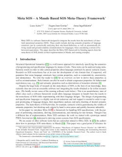 Meta SOS &ndash; A Maude Based SOS Meta-Theory Framework